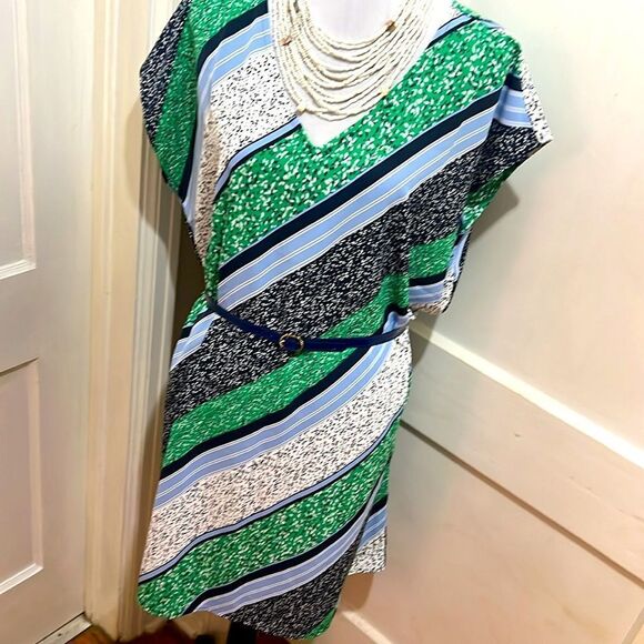 Free Shipping! NAUTICA Stripped Midi Dress - XL - Picture 2 of 8